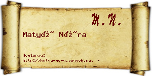 Matyé Nóra névjegykártya