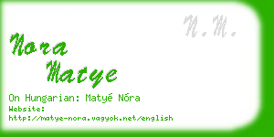 nora matye business card