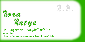 nora matye business card